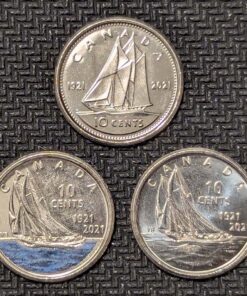 Canada 2021 10 Cents Bluenose Commemorative 3-Coin Set BU from Mint Rolls