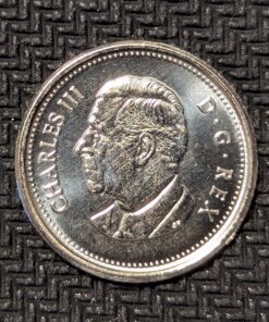 Alternative view of Canada 2025 10 Cents BU from Mint Roll