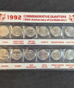 1992 Canada 125 12-coin 25-cent Set in Plastic Sleeve