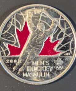 2009 Canada 25-Cent Men's Hockey (COLOUR) UNCIRCULATED (Incused 2)