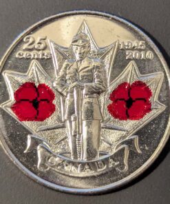 2010 Canada 25-Cents Poppy (Colour) UNC from Mint Roll (Copy)