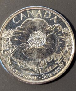 2015 Canada 25-Cents Poppy (Non-Colour) UNC from Mint Roll (Copy)