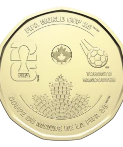 2026 Canada 1 Dollar FIFA World Cup 2026 Commemorative (NON-COLOUR) BU from Mint Wrap Roll