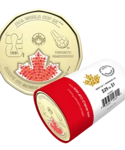 Alternative view of 2026 Canada 1 Dollar 2026 FIFA World Cup 2026 Commemorative (COLOUR) BU from Mint Wrap Roll