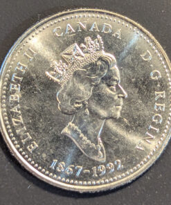 Alternative view of 1992 Canada 25-Cent Yukon UNCIRCULATED from Mint Roll